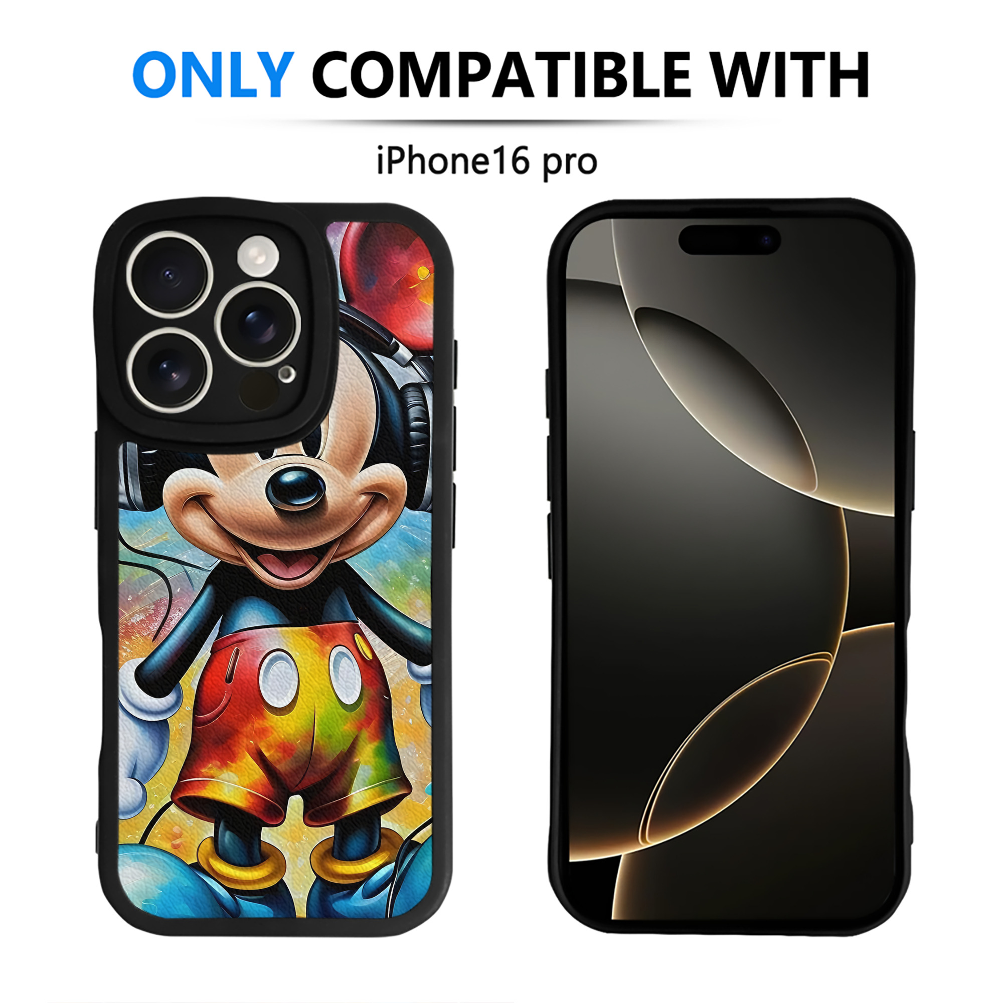 （画像用） ミッキーマウス Mickey Mouse 【iPhone 16シリーズ対応】シリコンスマホケース（レザー調） 材質：シリコン